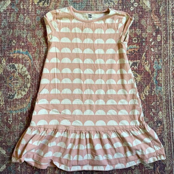 Tea Collection Other - Tea Collection Girls 7 Pink and White Half moon Patterned sleeveless Dress
